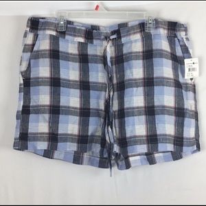 👍NWT Allen Allen Blue Plaid Shorts XL